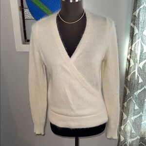 The Limited Y2K Angora Blend Wrap Style Sweater with Subtle Sparkle SZ Medium